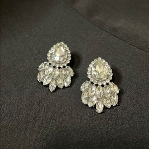 Large Teardrop clear stone earrings